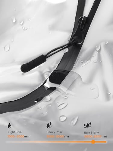 Image of SaphiRose Adult Rain Poncho Waterproof Hooded Zipper Raincoat with Pockets | OEKO-TEX Certified 100% Polyester, Lightweight Packable Storage Pouch, Heat-Sealed Seams, Quick-Dry for Outdoor Hiking