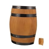 Decoración rústica: este adorno de medio barril de vino de madera es ideal para usar como decoración de pared de bar o como un mueble funcional, barril de madera