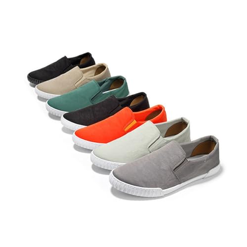 Mocasines de lona verdes para hombre, zapatos casuales y minimalistas talla 38 2/3 4
