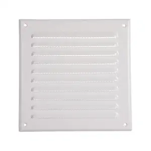 Vent Systems 6''x6'' Inch - White - Metal Vent Cover - Squared Soffit Air Vent Louver - Grille Cover - Built-in Insect Screen - HVAC Vents for Bathroom, Home Office, Kitchen
