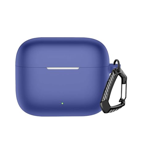 Image of Anvique Silicone Protective Case Cover for Oppo Enco Buds 3 Pro, Earbuds Accessories (Blue with Premium Carabiner)