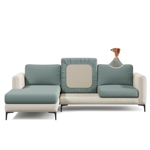 Nolan Interior Magic Sofa Cover - Classic Jacquard Chaise Couch Cover - Pet Proof, Easy Install, Stretchy Slipcover - Medium, Cypress Green