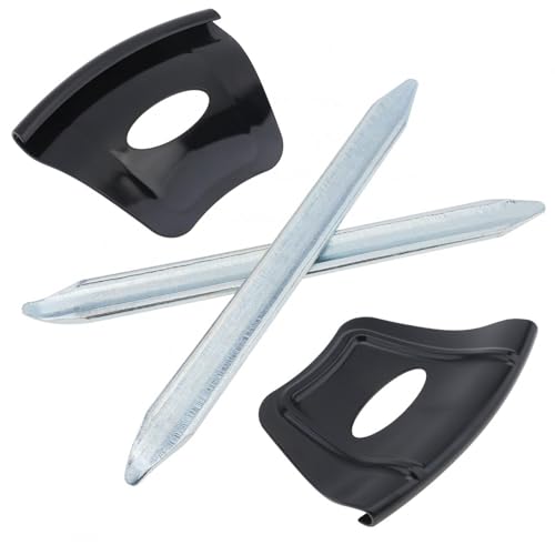 Image of Windance 2pcs Heavy Duty Metal Steel Tire Iron Spoons Changing Tool Kit for Motorcycle /Scooter /Bicycle, Tyre Repair Lever Bar Set (2pcs Iron Spoons + 2pcs Rim Shields)