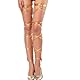 SKEPO Damen Sexy Elastische Bein Strumpfband Set Doppel Gürtel mit O Ring und 4 Straps für Cosplay Party (Gold)