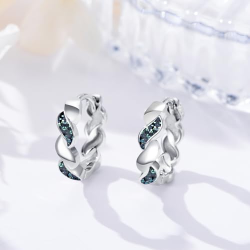 Gothic Hoop Earrings 925 Sterling Silver Black Hoop Earrings Jewelry Birthday Gifts for Men Women3