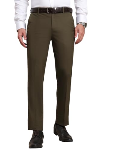 Image of SaintX Men's Premium Stretchable Formal Trouser with Techno Flex Waistband | Slim Fit | Italian Design | Triple Blend Special Fabric Pants | Office Wear /Executive Wear