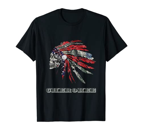 Cherokee nativo americano bandera india dinero cabeza Camiseta