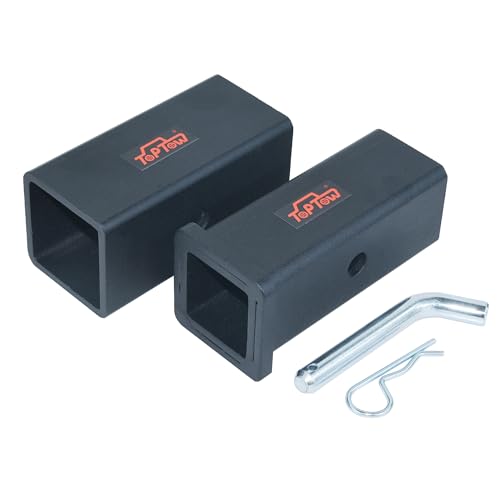 TOPTOW 64027HP Trailer Hitch Adapter 3 to 2-1/2 and 2-1/2 to 2 Hitch Reducer Sleeve Carbon Steel 5/8 inch Pin & Clip Included