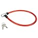 HERCHR Bike Lock, 1/2 Inch Thick Bike Lock Cable Coiled Secure Bicycle Lock with Keys, Heavy Duty Anti Theft Cable for Scooter Mountain Road Bikes (red)