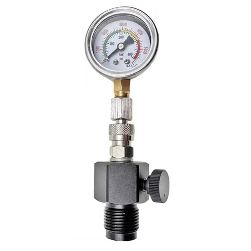 Generchin Comprobador de Presión de Cilindro de Buceo G5/8 con Manómetro de Presión de 400 Bar/6000 PSI Preciso y Fácil de Leer