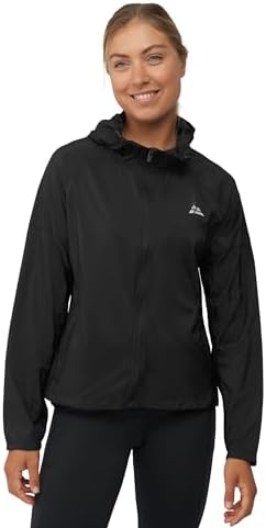 DANISH ENDURANCE Windbreaker-Jacke mit Kapuze, Winddicht, für Damen | Faltbare Laufjacke mit Kapuze, Winddicht & Leicht, aus recycelten Materialien, für Laufen, Wandern und Outdoor