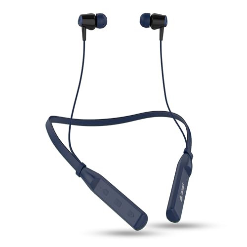 AROMA NB119 Giga Wireless Neckband Bluetooth Earphones – up to 60H Playtime | Dual Pairing | Fast Charging | Heavy Bass | Graphite Blue view 1