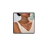 Danshinbow Legierung Metall offenen Kragen Runde Kreuzung Choker Schmuck Halskette für Frauen (Silber)