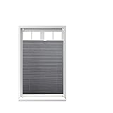  1 x Plissee Rollo ohne Bohren, Klemmfix zum Kleben, Faltrollo lichtdurchlässig, Faltstore, BxH: 100 x 130 cm, grau