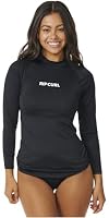 Rip Curl Women's Classic Surf UPF Long Sleeve Rash Vest, Black, M