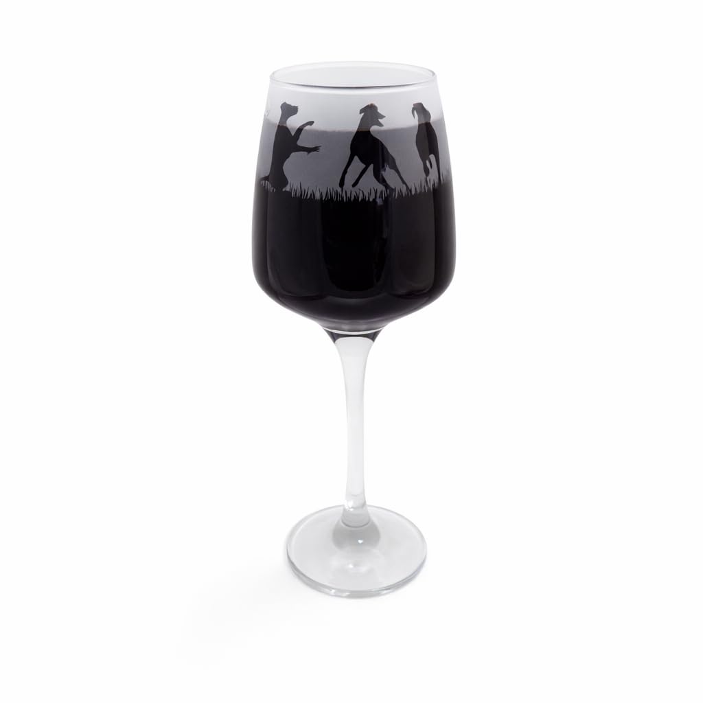 Doberman Hand Etched Stemmed Wine Glass — image 1