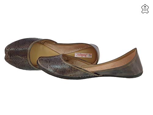 Women's Soft Leather Daily Casual Wear Jutis | Bite and Pinch Free Juti | Punjabi Jutti for Ladies | Flats Mojari Shoes | Phulkari Ethnic Flat for Girls |2