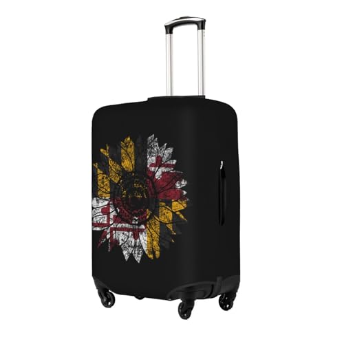 Travel Luggage Cover Vintage Sunflower Maryland Marylander Flag Fashion Washable Baggage Suitcase Protector Fit For Luggage Small2
