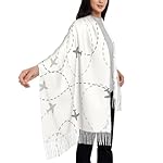 IBILIU Oversize Scarf for Women Floral Flower Purple Prune Color Scarf Tassel Scarves Fall Winter Shawl Wraps - 77.6 x 28.3in - Image 4