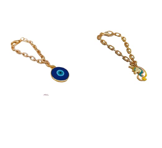 Morel Sturdy Rose Gold Watch Charm of Blue Evil Eye and Colourful Unicorn Pendant, Watch Charm, Watch Accessories, Giftable for Wife, Sister or Friends Pack of 2 (B09ZH4MTCL) Amazon Price History, Amazon Price Tracker