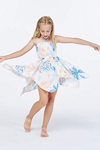 Girl Gypsy Uneven Bottom Hawaiian Luau Dress in Sandy Beach3