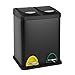 Produktbild SVITA TC2X8 Mülleimer 16 Liter 2x8L doppelt Abfalleimer kompakt 2er-Mülleimer Kücheneimer Mülltrennung Treteimer Schwarz