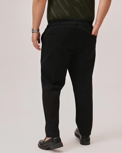 Image of Plus Size Men Stretchable Chino Pants Pure Cotton Casual Trousers for Men
