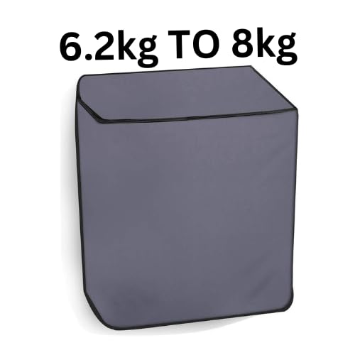 Image of Home Dressing Solid Color Semi Automatic Washing Machine Cover for 6kg, 6.5kg, 7kg, 7.5kg, 8kg, Fits for All Semi Washing Machines, Waterproof & Dustproof Size (31.5x20x34) inches (Grey)