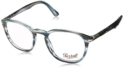 Persol Po3143V Rectangular Prescription Eyewear Frames, Striped Grey/Demo Lens, 49 Mm #TOP19