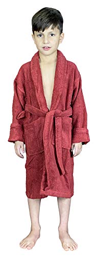Skylinewears Boys Girls Bathrobes Shawl Collar Spa Robes Kids Terry Cotton Robe Wine 14 #TOP1