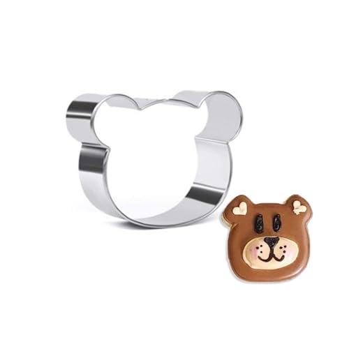 Bear Cookie Cutter 2.3" Cute Bear Face Cutters for Cookies Sandwiches and Fun Camping Baking Animal Shape Cookie Mold Easy to Use Cookie Cutters for Baking Projects