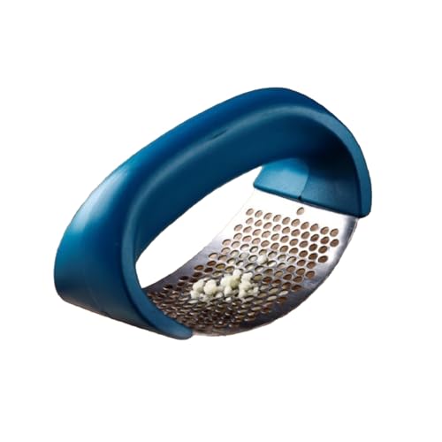 Image of Stainless Steel Garlic Crusher & Ginger Crusher | Manual Garlic Press with Ergonomic Handle (Blue)