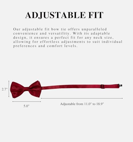 Image of MDSTYLE Bow Ties for Men Pre-Tied Adjustable - Classic Men's Bow Tie - Tuxedo Wedding Formal Bowtie Solid Color Bowties