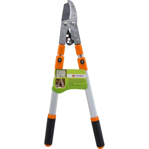 Telescopic Ratchet Anvil Lopper/Pruner - Extendable Garden Hand Tool for Tree Cutting and Branch Pruning