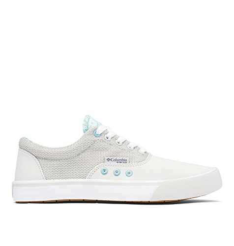 Columbia Women's Slack Water PFG Lace Boat Shoe, Grey Ice/Sea Wave, 6