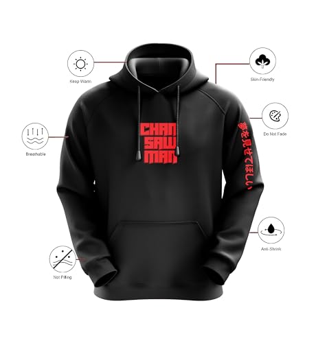 Image of fanideaz Mens Cotton Anime Sleeve Printed Hooded Sweatshrits for Men