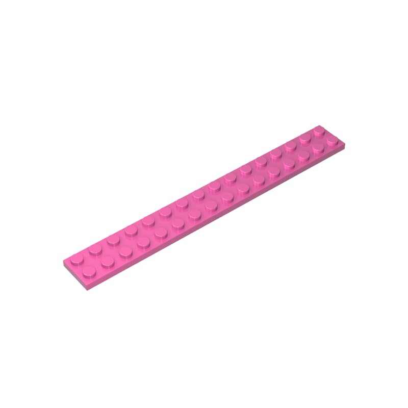 4282 Foundation Plate Plate 2x16 10 Pieces GDS-517 Compatible with Lego Building Blocks Color:Dark Pink — image 1