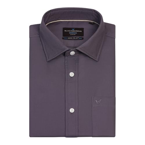 Image of blackberrys Men Solid Shirt with Structured Design, Full Sleeves and Clean Finish | Designed for Office Routine, Workplace Styling and Professional Settings