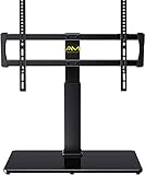 Universal TV Stand for 32-70 Inch LCD/LED/OLED TVs Tabletop TV Stand Base with VESA up to 600x400mm Height Adjustable TV Stand Mount Holds up to 99lbs with Tempered Glass- APTVS07