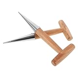 HOLIDYOYO 2 Stück Teiliges Gartengerät mit Holzgriff Robuster Edelstahl Bodendigger und Pflanzlochstecher Ergonomisch Leicht für Gartenarbeit Pflanzen Gemüse und Sukkulenten Geeignet