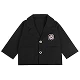 Toddler Boys' Blazer Jackets Casual Button Suit Jackets School Sport Coats for Kids Outwear Dinner Party Black