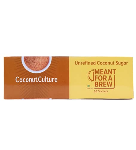 Coconut Cultures Unrefined Coconut Sugar - 5g*50 Sachets | Low GI sweetener | Rich in minerals | Healthy sugar variety | Natural sweetener | No added preservatives (B09FZRRCTR) Amazon Price History, Amazon Price Tracker