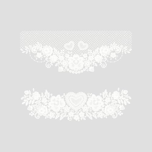 Vinilo decorativo Alwayspon blanco encaje 2 piezas miniatura 4