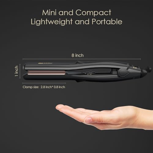 Plancha de Pelo JINRI Titanium Plate Mini Dual Voltaje miniatura 3
