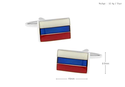 Daesar Mancuernillas para Hombre con Bandera Rusa miniatura 5
