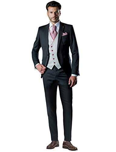 Costume trois pièces veste tux un bouton pantalon gilet mariage dîner chic homme