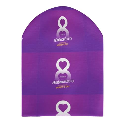 International Women's Day 2023 Kids Beanie Hat for for Girls Boys Children Cap Winter Knitted Chemo Cancer Headwear Accessories Gifts Decoration Black3