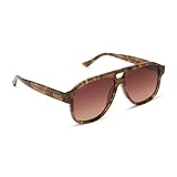 DIFF Jessie James Decker Nash Aviator Designer Sunglasses for Women UV400, Black Walnut Tortoise + Brown Gradient