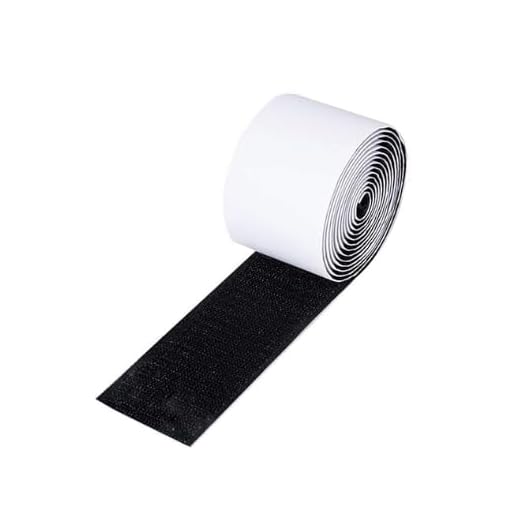 1.2 Inches x 16.4 Feet Strong Sticky Back Heavy Duty Hook and Loop Tape with Adhesive, Non-Slip Couch Cushion Grip Accessories, Double Sided Strip Roll to Prevent Sliding, Black