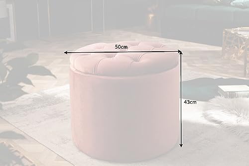 Riess Ambiente Eleganter Hocker MODERN BAROCK 50cm Altrosa Samt Couchtisch Tisch Aufbewahrungskorb Sitzhocker – Bild 4